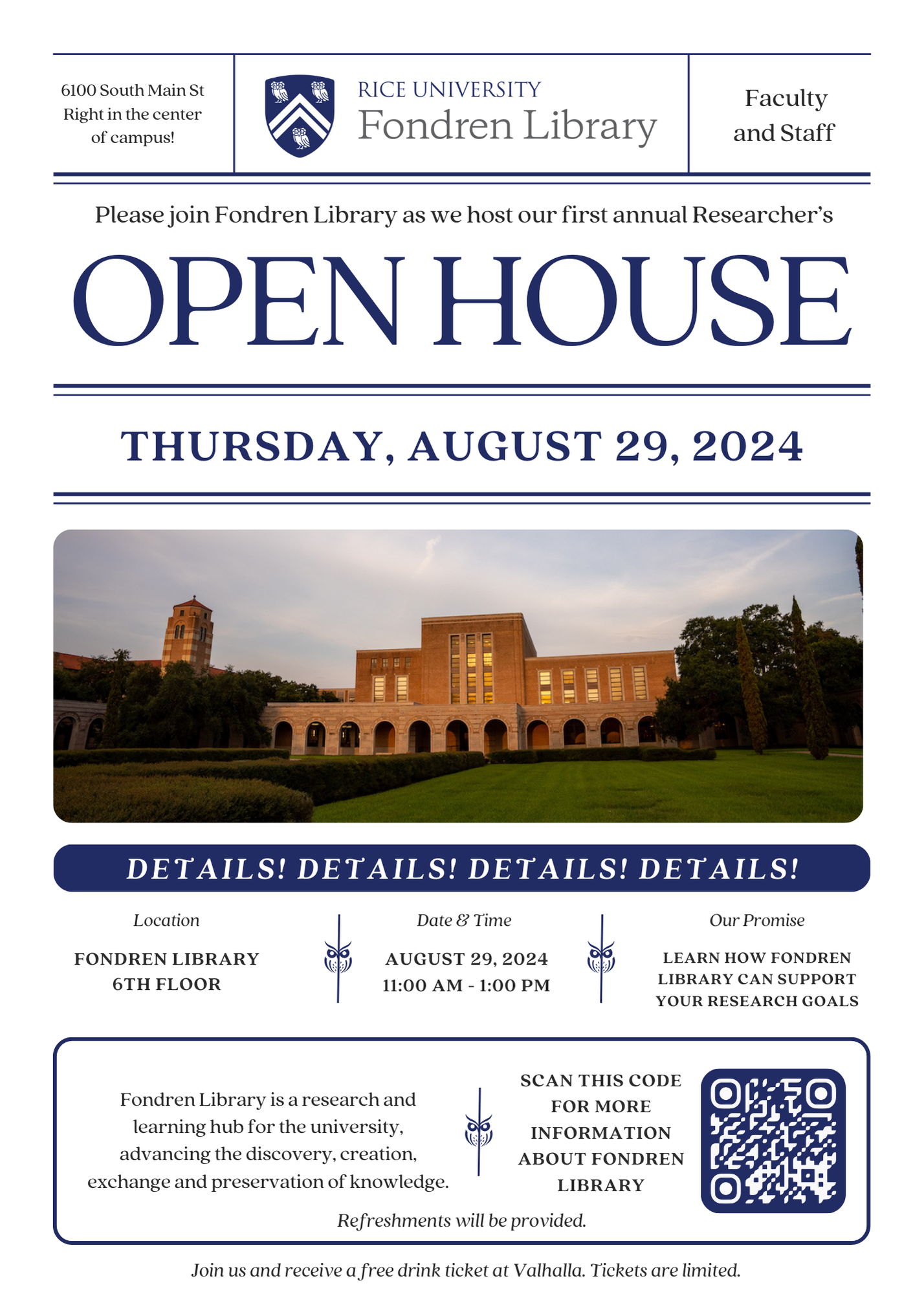 Fondren Library's Open House for Faculty