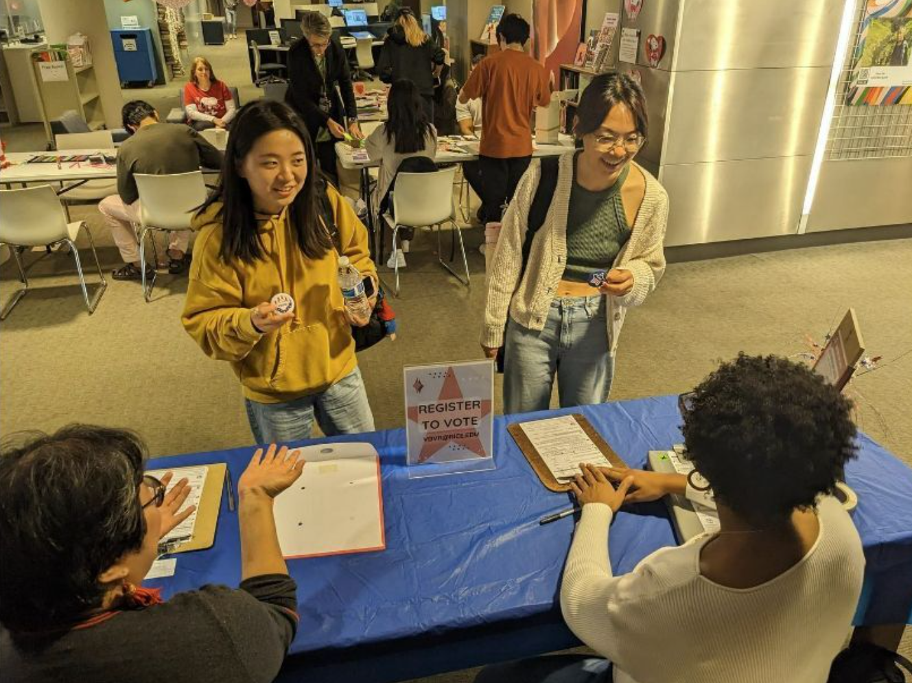 voter registration table.