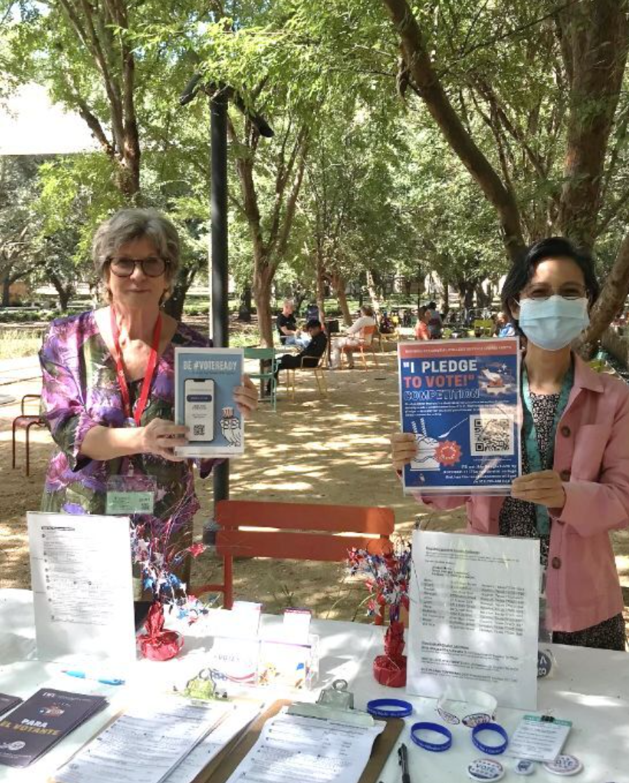 voter registration table outside