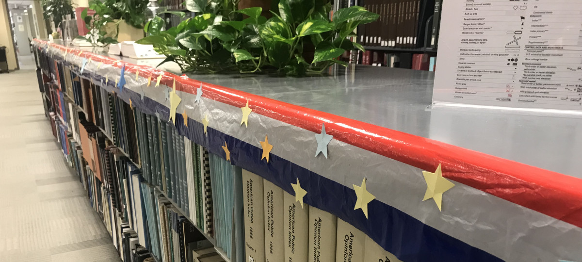 Kelley Center reference decorated for July 4th