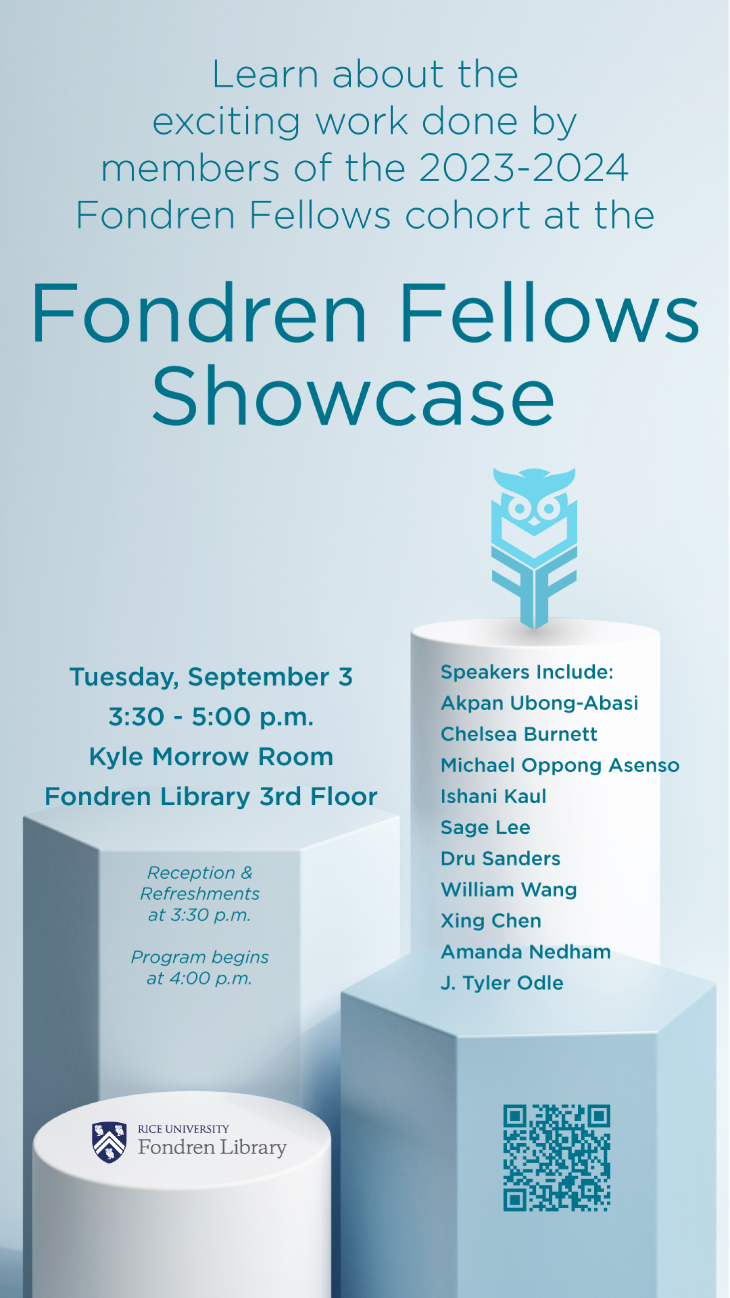 Fondren Fellows Showcase Poster - decorative