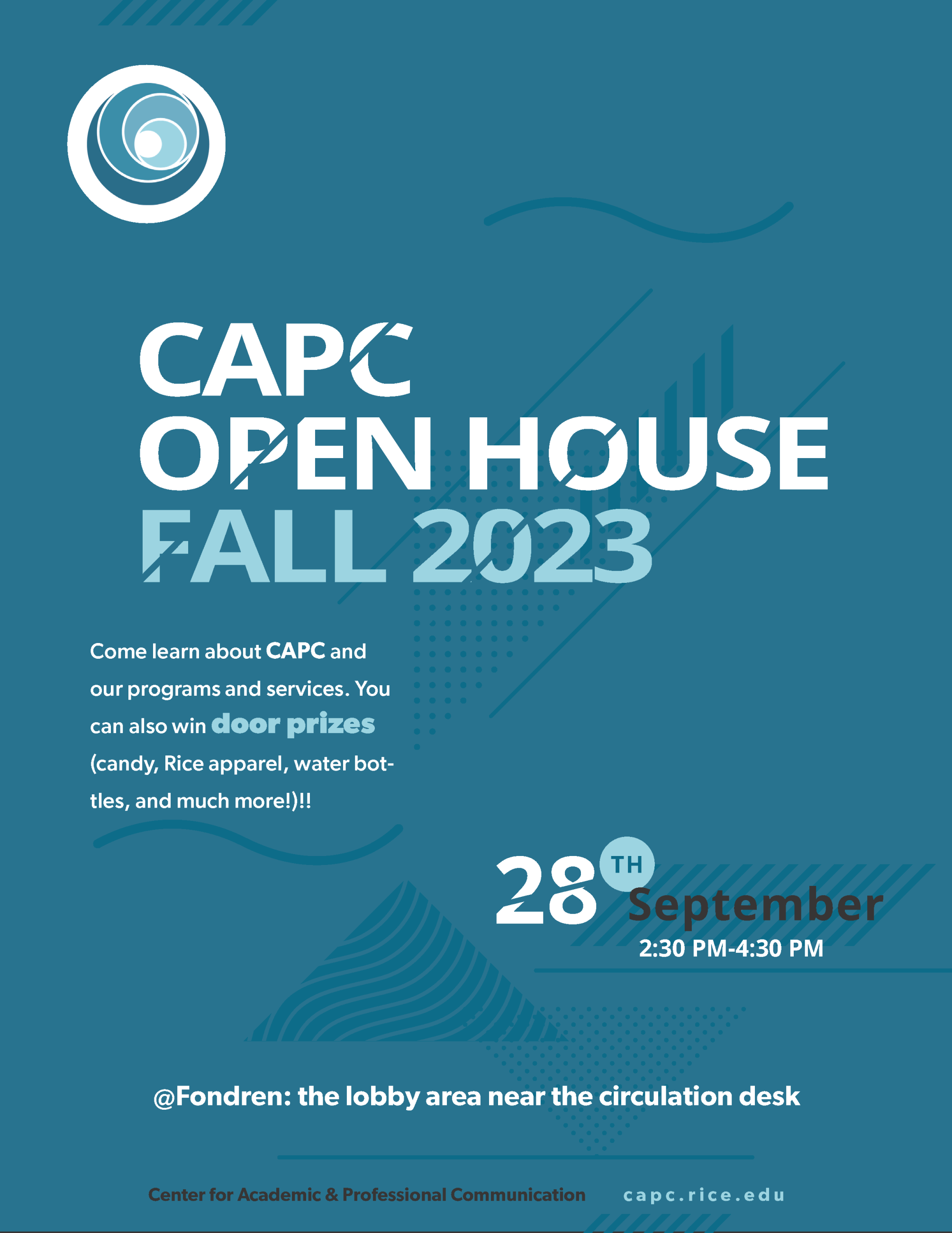 CAPC Open House Fall 2023 text within image