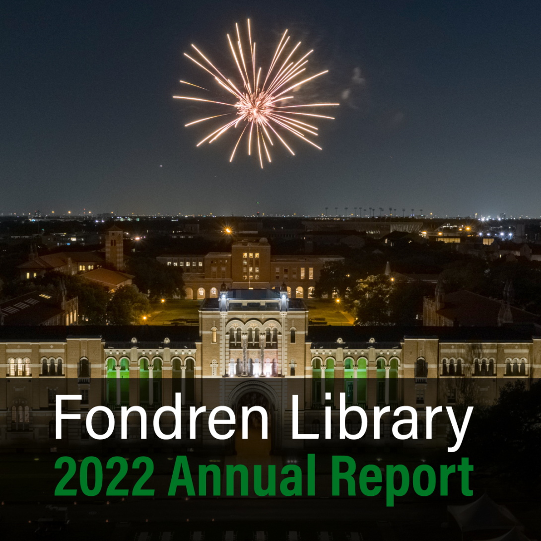 Fondren Library fireworks